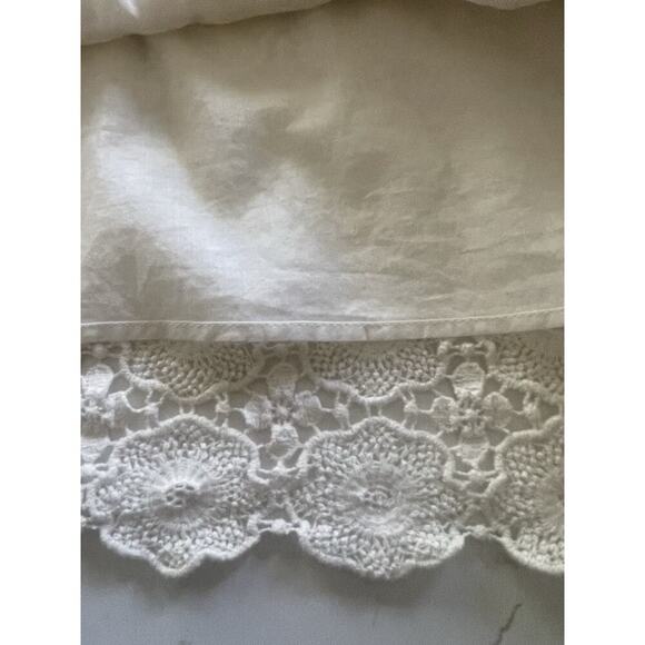 Talbots Lace Eyelet Crochet Top Size 16 Beige Lined Coquette Cottagecore Career - Picture 11 of 13